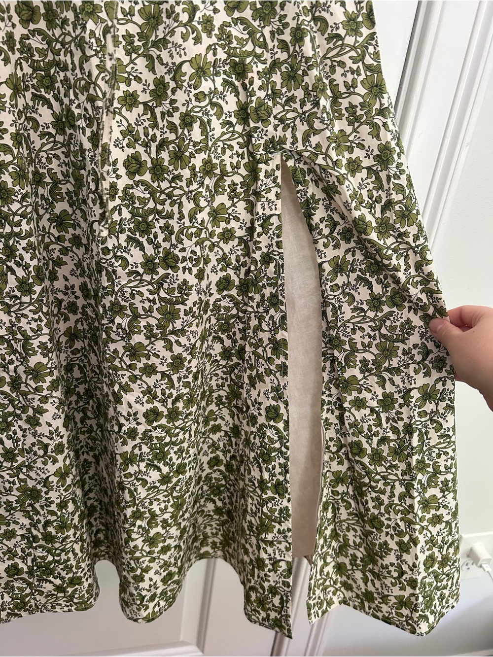 Few Moda O.P.T Cottagecore Green Floral Milkmaid Puff Sleeve Dress - Picture 7 of 7